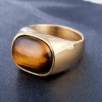 Bague classique avec pierre oeil de tigre