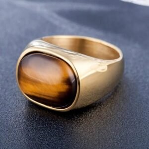 bague classique avec pierre oeil de tigre 3