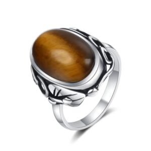 bague elegante avec cabochon oeil de tigre 3