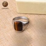 Bague Oeil de Tigre en Acier Inoxydable – Pierre Naturelle