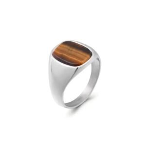 bague oeil de tigre en acier inoxydable 7