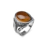 bague pierre semi precieuse en acier inoxydable 3