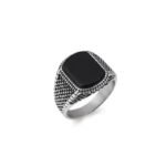 Bague Élégante en Oeil de Tigre Noir