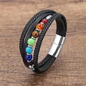 bracelet 7 chakras homme perles naturelles ergonomiques 2
