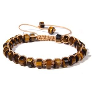 bracelet ajustable oeil de tigre pierre minerale purifiee 2