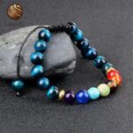 Bracelet chakra semi-précieux oeil de faucon