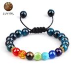 Bracelet chakra semi-précieux oeil de faucon