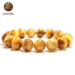 Pulsera Elástica Tigre Amarillo con cuentas de piedra ojo de tigre natural