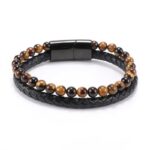 Bracelet en cuir avec oeil de tigre
