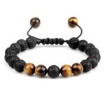 bracelet homme avec oeil de tigre et pierre de lave 2 1