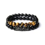Bracelet homme oeil de tigre noir