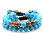 Bracelet lithothérapie symbiose oeil de tigre turquoise