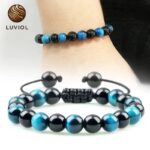 Bracelet obsidienne Œil de Faucon : style moderne