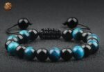 Bracelet obsidienne Œil de Faucon : style moderne