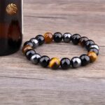 Bracelet Obsidienne Hématite Oeil de Tigre 17cm 19cm 21cm