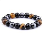 Bracelet Obsidienne Hématite Oeil de Tigre 17cm 19cm 21cm
