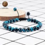 Bracelet Oeil de Faucon – Pierre Naturelle, Ajustable