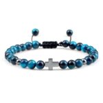 Bracelet Oeil de Faucon - Pierre Naturelle, Ajustable