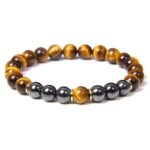 Bracelet Oeil de Tigre et Hématite en Pierres Naturelles