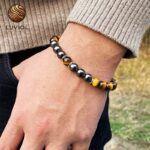 Bracelet Oeil de Tigre et Hématite en Pierres Naturelles