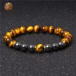 Bracelet Oeil de Tigre et Hématite en Pierres Naturelles
