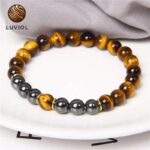 Bracelet Oeil de Tigre et Hématite en Pierres Naturelles