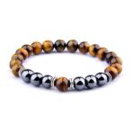 Bracelet Oeil de Tigre et Hématite en Pierres Naturelles