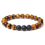 Pulsera Ojo de Tigre con piedras de lava para equilibrio emocional