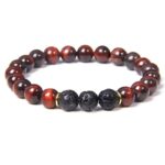 Bracelet Oeil de Tigre et Pierres de Lave – Équilibre Émotionnel
