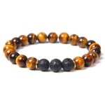 Bracelet Oeil de Tigre et Pierres de Lave – Équilibre Émotionnel
