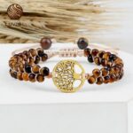 Bracelet Perle Oeil de Tigre Femme Élégance Naturelle