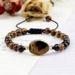 Bracelet Pierre Naturelle Oeil de Tigre – Perles Ovales