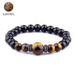 Pulsera de piedra natural tipo ojo de tigre, estilo moderno de 17cm a 23cm