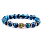 Bracelet Œil de Tigre en Perles Naturelles Tibétaines