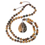 Collier Arbre de Vie Oeil de Tigre