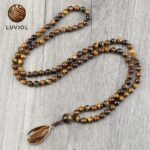 Collier Pendentif Oeil de Tigre 70cm