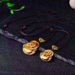 Pendentif Bouddha Oeil de Tigre en Noir