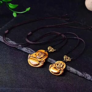 pendentif bouddha oeil de tigre en noir 3